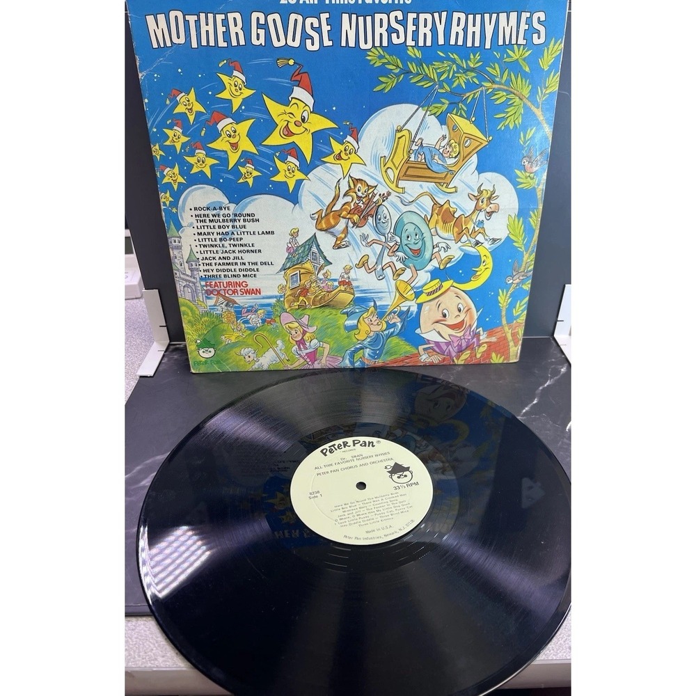 Vtg Mother Goose Nursery Rhymes Peter Pan Record 8238 LP Vinyl Dr Swan Kids Song